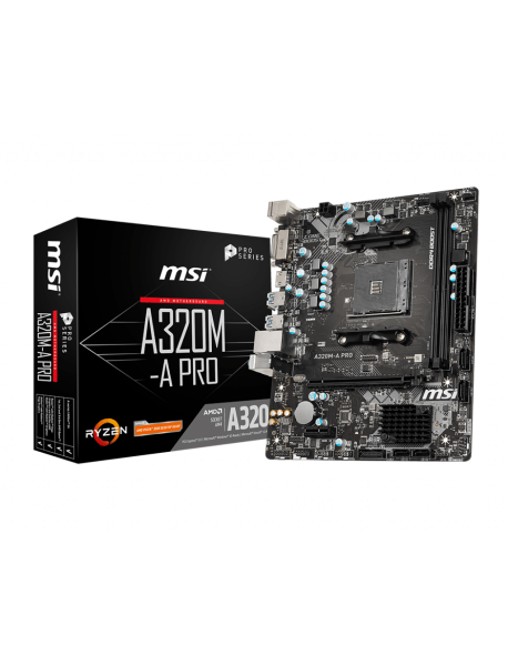 MSI A320M-A PRO DDR4 3200MHZ 1XHDMI 1XDVI USB 3.2 MATX AM4