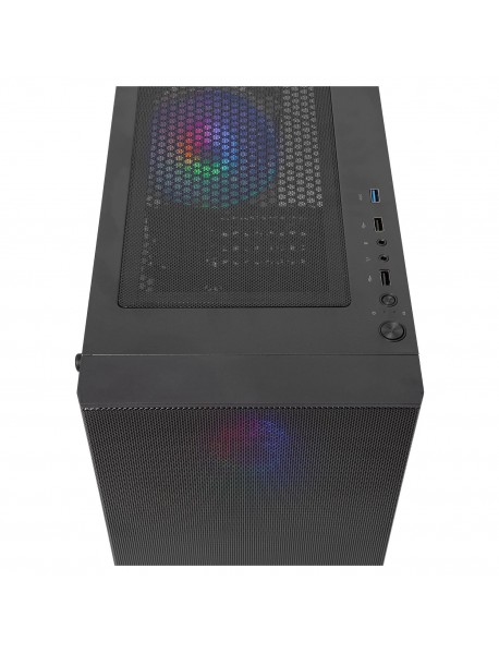 RAMPAGE PRIVATE RAINBOW TEMPERED CAM GAMING 2X14CM+1X12CM MATX (PSU YOK)