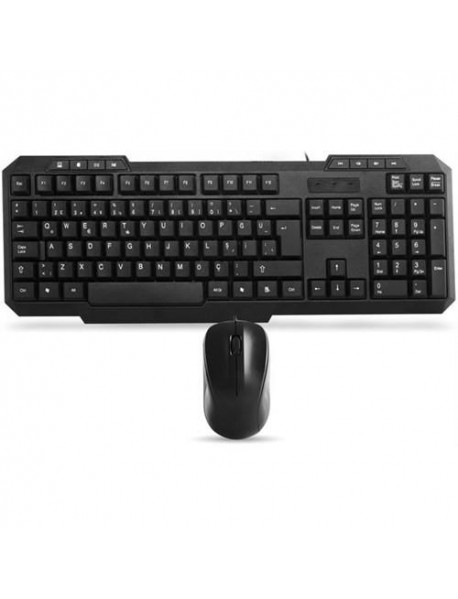 EVEREST KM-1435 USB Q TR SIYAH KABLOLU MULTIMEDYA KB+M SET 
